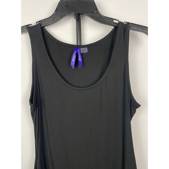 Seraphine Black Sleeveless Ruched Side Seam Maternity Tank Dress Size 6 - Picture 2 of 6